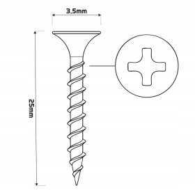 Vijak za suhu gradnju 3,5x25mm BGPL CM-2151325-1