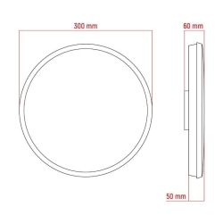 Stropna svjetiljka 30W 4000K 2250lm fi300 IP20 okrugla 2u1 bijela/crna Germina DPM GW-0189