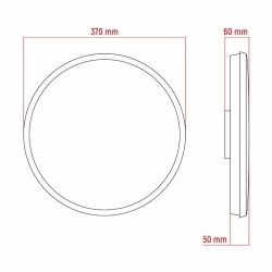 Stropna svjetiljka 42W 4000K 3150lm fi370 IP20 okrugla 2u1 bijela/crna Germina DPM GW-0190