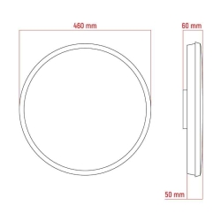 Stropna svjetiljka 52W 4000K 4875lm fi460 IP20 okrugla 2u1 bijela/crna Germina DPM GW-0191