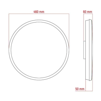 Stropna svjetiljka 52W 4000K 4875lm fi460 IP20 okrugla 2u1 bijela/crna Germina DPM GW-0191 Stropna svjetiljka 52W 4000K 4875lm fi460 IP20 okrugla 2u1 bijela/crna Germina DPM GW-0191