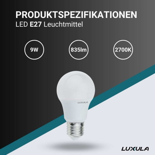 Žarulja LED 9W 2700K 835lm E27 LUXULA LX100100