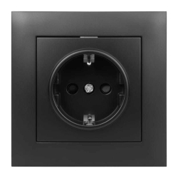 Utičnica Schuko s okvirom 250V/16A Next crna DPM NXT1012B