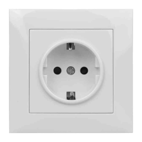 Utičnica Schuko s okvirom 250V/16A Next bijela DPM NXT1012W
