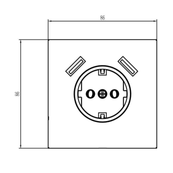 Utičnica Schuko +2 USB s okvirom Next crna DPM NXT1035B Utičnica Schuko +2 USB s okvirom Next crna DPM NXT1035B