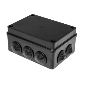 Kutija razvodna nadžbukna 150x110x70mm 10 uvoda crna S-BOX 306C