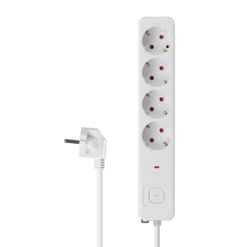 Prenosiva utičnica 4xSchuko sa prekidačem, bijela, 1,5 m, kabel 3x1.5mm2 DPM SMP4015W