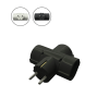Schuko električni razdjelnik, 3 utičnice crna DPM SP907B Schuko električni razdjelnik, 3 utičnice crna DPM SP907B