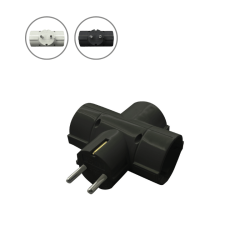 Schuko električni razdjelnik, 3 utičnice crna DPM SP907B