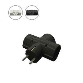 Schuko električni razdjelnik, 3 utičnice crna DPM SP907B Schuko električni razdjelnik, 3 utičnice crna DPM SP907B