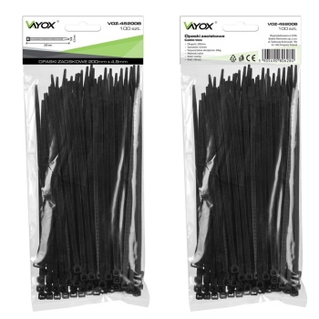 Vezica PVC 4,5x200mm crna 100 komada u pakiranju VOZ-45200B