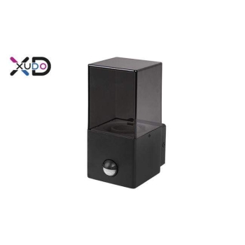 Kućište za E27 žarulju max 40W 80x120x167mm IP44 pravokutno crno sa PIR senzorom KINKIET XD-HW913B