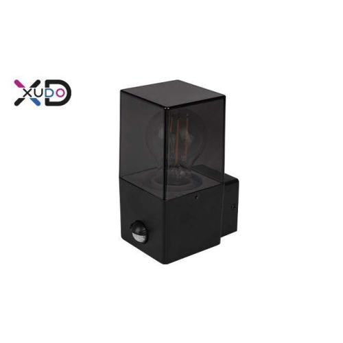Kućište za E27 žarulju max 40W 80x120x167mm IP44 pravokutno crno sa PIR senzorom KINKIET XD-HW913B