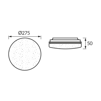 Stropna svjetiljka 18W 4000K 1520lm fi275mm MOLI okrugla 04894