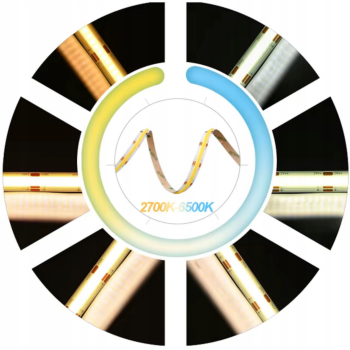 LED traka COB Neon CCT 24V 608D 22W/m IP20 50m BGPL 50XTB-50M-24V-1100W-CCT