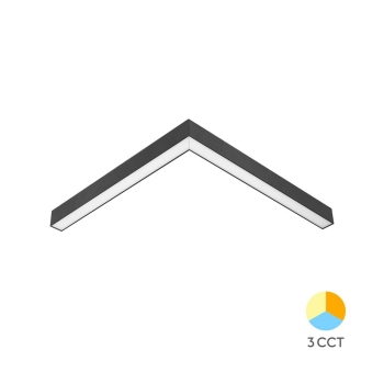 Linearna magnetska svjetiljka 20W 3CCT 1200lm 48VDC 28x303x303mm IP20 S20B kutna crna BRAYTRON BD60-20281