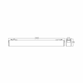 Linearna magnetska svjetiljka 12W 3CCT 1020lm 48VDC 22x28x240mm IP20 S20B crna BRAYTRON BD60-21281