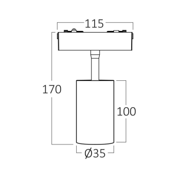 Magnetska svjetiljka 6W 3CCT 440lm fi35 S20B IP20 crna BRAYTRON BD61-20181