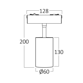 Magnetska svjetiljka 18W 3CCT 1580lm fi60 S20B IP20 crna BRAYTRON BD61-20381