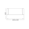Zidna svjetiljka 15W 3CCT 1450lm 160x160mm IP65 kvadratna crna BRAYTRON BG38-01182
