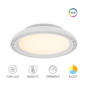 Ventilator stropni sa osvjetljenjem RGB 24+30W 3CCT 2200lm fi450mm IP20 dimabilna sa daljinskim upravljačem BRAYTRON BH85-00030