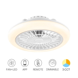 Ventilator stropni sa osvjetljenjem 40+20W 3CCT 4400lm fi450mm IP20 dimabilna sa daljinskim upravljačem i aplikacijom BRAYTRON BH85-00040