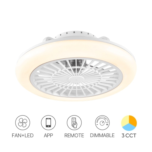 Ventilator stropni sa osvjetljenjem 40+20W 3CCT 4400lm fi450mm IP20 dimabilna sa daljinskim upravljačem i aplikacijom BRAYTRON BH85-00040