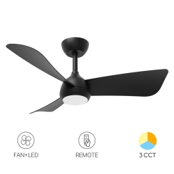 Ventilator stropni sa osvjetljenjem 18+30W 3CCT 1800lm fi970mm IP20 sa daljinskim upravljačem crni BRAYTRON BH85-00221