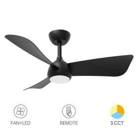 Ventilator stropni sa osvjetljenjem 18+30W 3CCT 1800lm fi970mm IP20 sa daljinskim upravljačem crni BRAYTRON BH85-00221