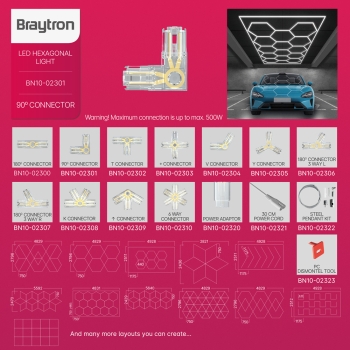 Konektor 90 za hexagon LED G1 rasvjetu IP20 BRAYTRON BN10-02301
