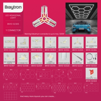 Konektor Y za hexagon LED G1 rasvjetu IP20 BRAYTRON BN10-02305