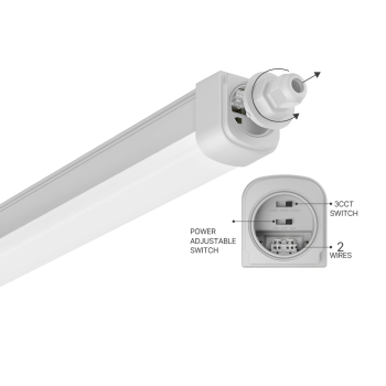 Vodotijesna svjetiljka 120cm 40W 3CCT 5000lm IP65 promjenjiva vataža nizajuća siva BRAYTRON BT06-00482