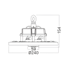 Industrijska svjetiljka 100W 3CCT 16000lm 240x110mm IP65 IK08 promjenjiva vataža BRAYTRON BT45-49181