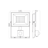 Reflektor LED 30W 3300lm 6500K IP54 sa senzorom crni BRAYTRON BT66-23031