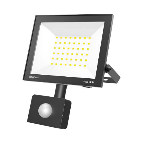 Reflektor LED 50W 4250lm 6500K IP54 IK05 sa senzorom crni BRAYTRON BT66-25031