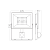 Reflektor LED 50W 4250lm 6500K IP54 IK05 sa senzorom crni BRAYTRON BT66-25031