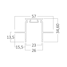 Šina za magnetsku rasvjetu 57x34,6x2000mm S20B crna BRAYTRON BY41-02021