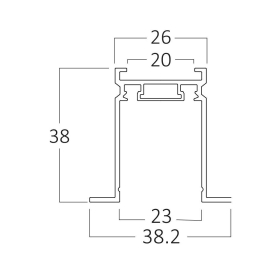 Šina za magnetsku rasvjetu 38,2x38x2000mm S20B crna BRAYTRON BY41-02321