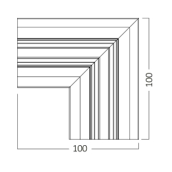 Šina za magnetsku rasvjetu 100x34,6x100mm S20B crna kutna BRAYTRON BY41-20511