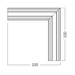 Šina za magnetsku rasvjetu 100x38x100mm S20B crna kutna BRAYTRON BY41-20611
