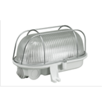 Zidna svjetiljka E27 OWAL100 195x115x135mm IP44 brodska bijela, staklo sa metalnom mrežom D.31524