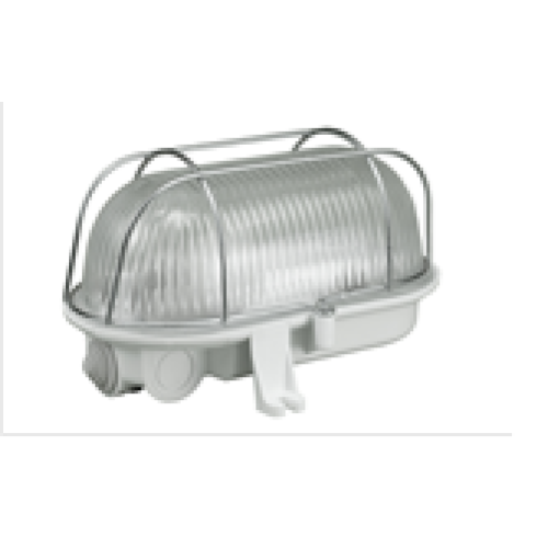 Zidna svjetiljka E27 OWAL100 195x115x135mm IP44 brodska bijela, staklo sa metalnom mrežom D.31524