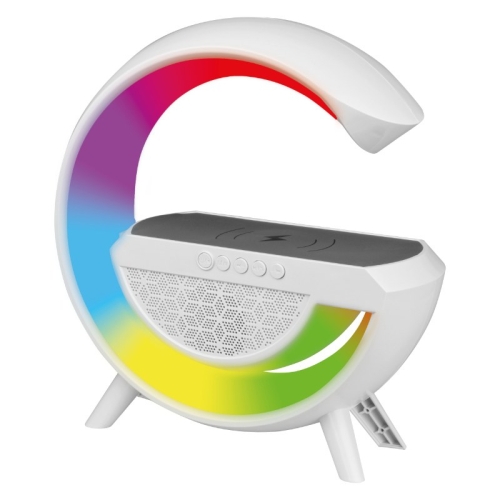 Zvučnik RGB LED Bluetooth s bežičnim punjačem, bijeli DPM DTL301W