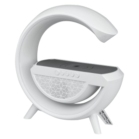 Zvučnik RGB LED Bluetooth s bežičnim punjačem, bijeli DPM DTL301W