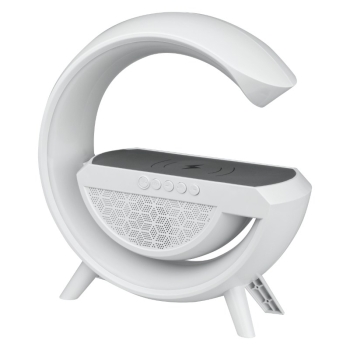 Zvučnik RGB LED Bluetooth s bežičnim punjačem, bijeli DPM DTL301W