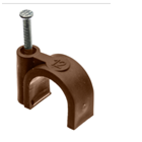 Obujmica za kabel s čavlićem 12mm smeđa 25 komada u pakiranju H.7009B-25