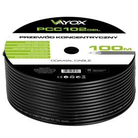 Kabel koaksijalni RG6U Cu 1,02mm 100m crni VAYOX PCC102GEL