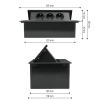 Izvlačna utičnica 3 x schuko crna DPM PFS1301 Izvlačna utičnica 3 x schuko crna DPM PFS1301