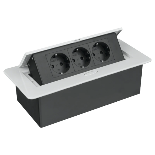 Izvlačna utičnica 3 x schuko bijela DPM PFS1306 Izvlačna utičnica 3 x schuko bijela DPM PFS1306