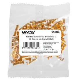 Konektor neizolirani dvosmjerni U 0,3-1,5 mm2 bakreni (100 kom) VAYOX VA0296
